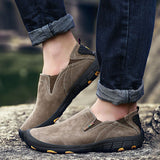 Men's Loafers & Slip-Ons Casual Daily Pigskin Breathable Non-slipping Wear Proof Walking Shoes