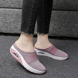 Women Daily Fly Knit Fabric Summer Air Cushion Mule Slippers