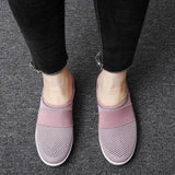 Women Daily Fly Knit Fabric Summer Air Cushion Mule Slippers