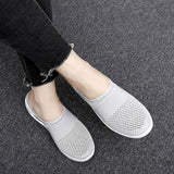 Women Daily Fly Knit Fabric Summer Air Cushion Mule Slippers