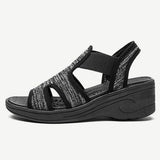 Women Comfortable Outdoot Open Toe Elastic Band Sports Wedge Sandals