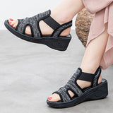 Women Comfortable Outdoot Open Toe Elastic Band Sports Wedge Sandals