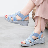 Women Comfortable Outdoot Open Toe Elastic Band Sports Wedge Sandals