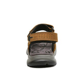 Men Comfy Cowhide Leather Opened Toe Hook Loop Outdoor Sport Sandals