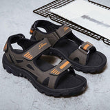 Men's Casual Striped Letter Pattern Denim Fabric Outdoor Sandals