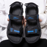 Men's Casual Striped Letter Pattern Denim Fabric Outdoor Sandals