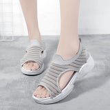 Women Summer Knitted Fabric Open Toe Sandals