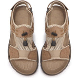 Men's Casual Leather Sandals Soft-soled Beach Shoes