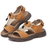 Men's Casual Leather Sandals Soft-soled Beach Shoes