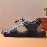 Men's Casual Leather Sandals Soft-soled Beach Shoes