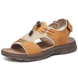 Men's Casual Leather Sandals Soft-soled Beach Shoes