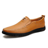 Men's Loafers & Slip-Ons Business Vintage British Office & Career Nappa Leather Walking Shoes