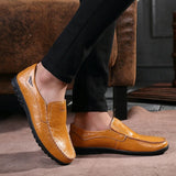 Men's Loafers & Slip-Ons British Daily  Leather Breathable Non-slipping Wear Proof Outdoor Walking Shoes