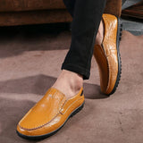 Men's Loafers & Slip-Ons British Daily  Leather Breathable Non-slipping Wear Proof Outdoor Walking Shoes