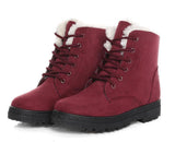 Women Pure Color Warm Winter Snow Boots