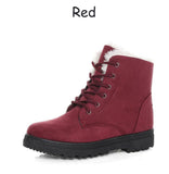 Women Pure Color Warm Winter Snow Boots