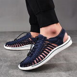 Men's Sandals Beach Roman Shoes Daily Outdoor Knit Breathable Handmade Wear Proof  Spring Summer