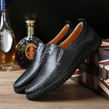 Men's Loafers & Slip-Ons Business Vintage British Office & Career Nappa Leather Walking Shoes