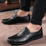 Men's Loafers & Slip-Ons British Daily  Leather Breathable Non-slipping Wear Proof Outdoor Walking Shoes